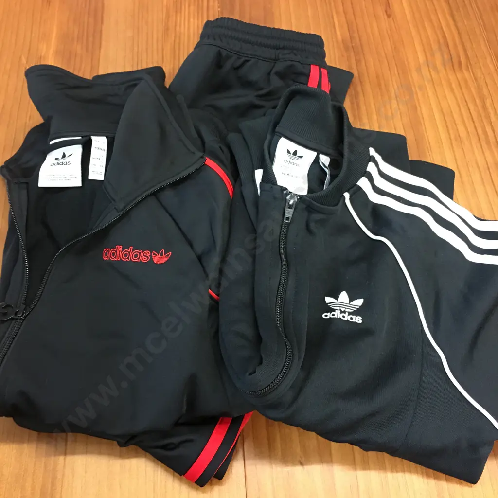Adidas Track Suit Black & Red With Adidas Zip Up Track Top Size Small  Image 1++